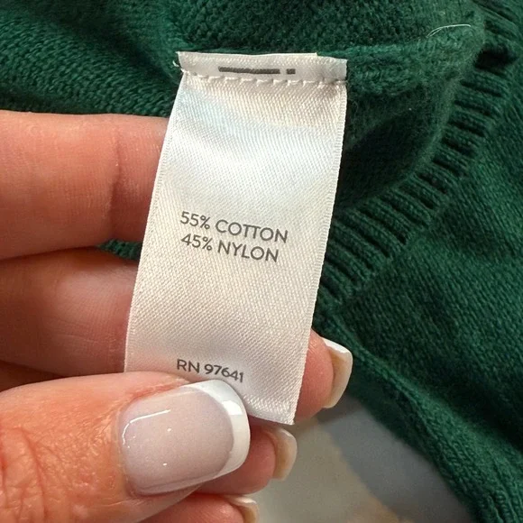 J Jill Boxwood Bejeweled Button Cardigan Sweater Green Cotton Blend Medium NEW - Picture 7 of 11